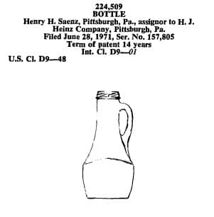 image of a ketchup bottle patent from 1971 in HeinOnline