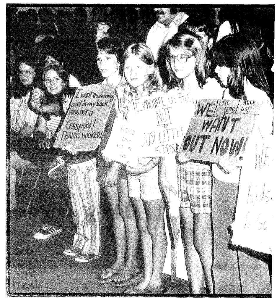Love Canal children holding protest signs.
