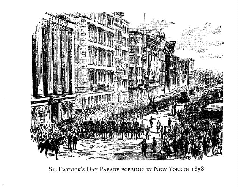 St. Patricks Day Parade in New York in 1858