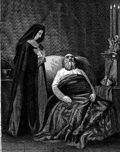 image of St. Patrick on his death bed