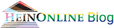 image of the HeinOnline logo with the Pride Progress flag