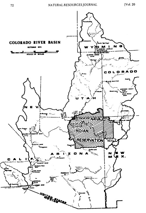 map of Colorado River Basin and Navajo Nation