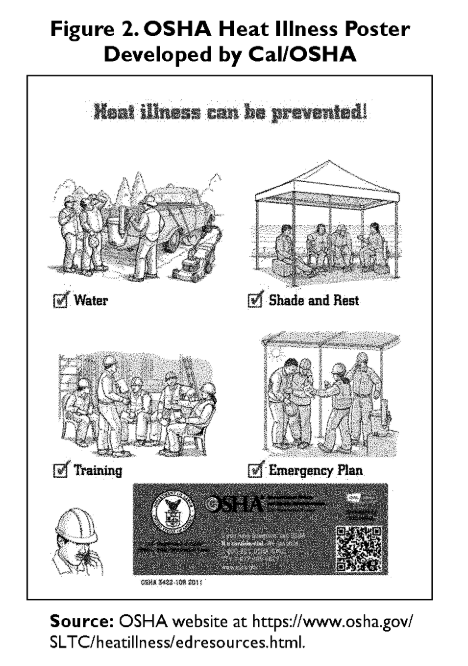 screenshot of heat illness poster published by Cal/OSHA