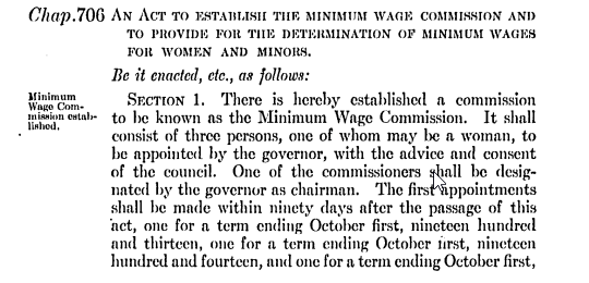 Excerpt from Massachusetts minimum wage law of 1912.