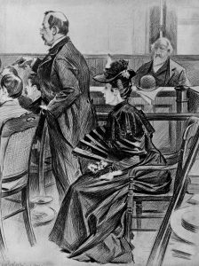 image of Lizzie Borden during her murder trial