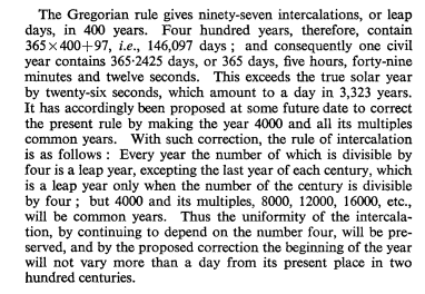screenshot of an article in HeinOnline describing the rules for the leap year