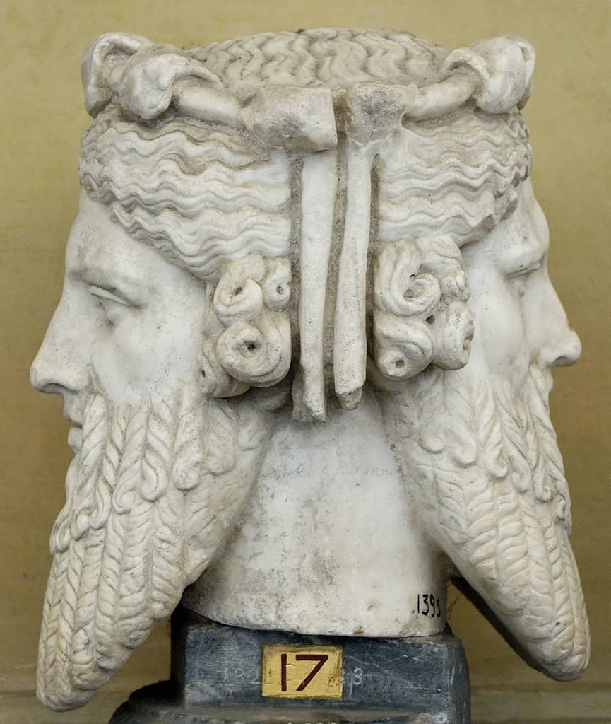 image of Janus, the god of beginnings, endings, gateways, and doorways