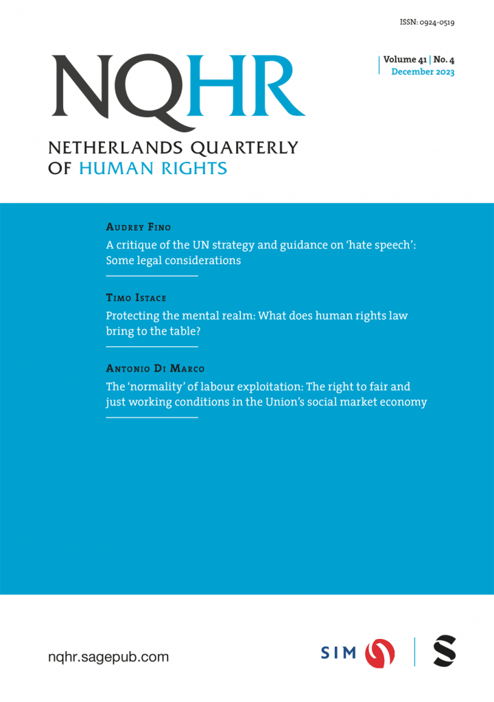 Netherlands Quarterly of Human Rights cover