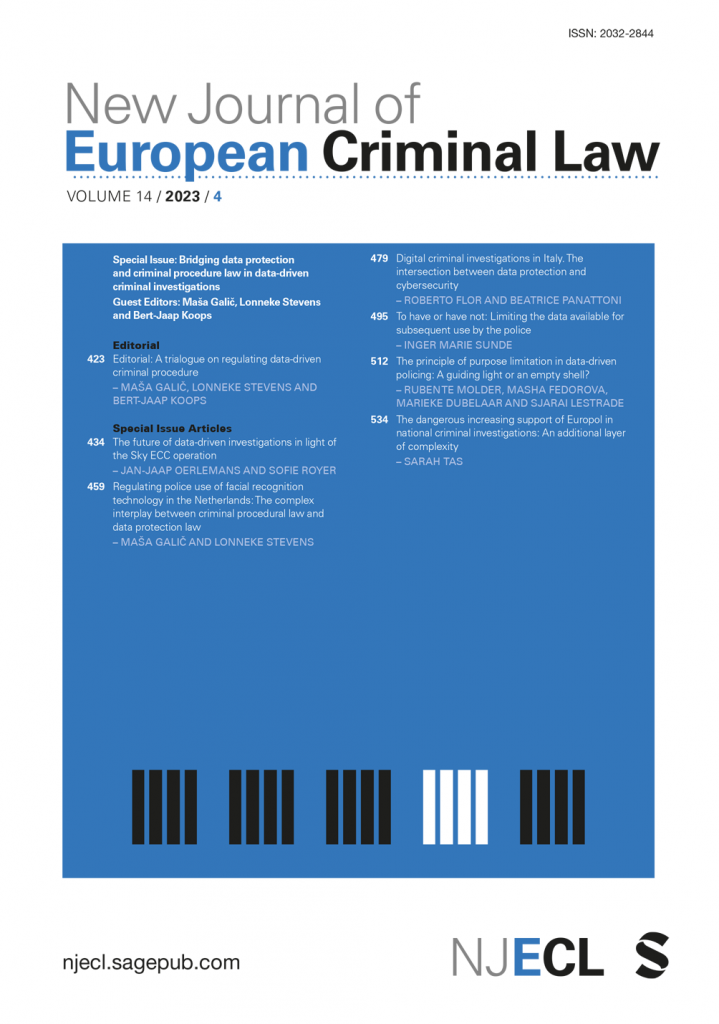 New Journal of European Criminal Law cover