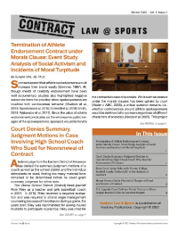 Contract Law @ Sports journal cover