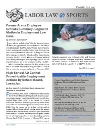 Labor Law @ Sports journal cover