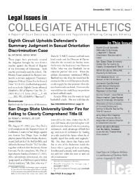 Legal Issues in Collegiate Athletics journal cover