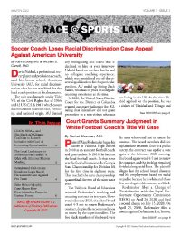 Race @ Sports Law journal cover