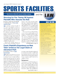 Sports Facilities and the Law journal cover