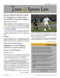 Torts @ Sports Law jouranl cover