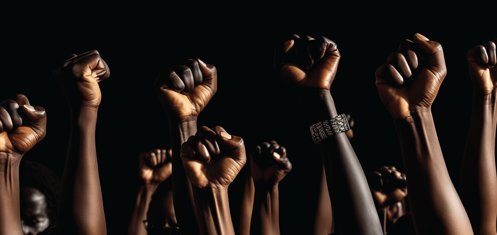 image of Black fists held up as symbol of power