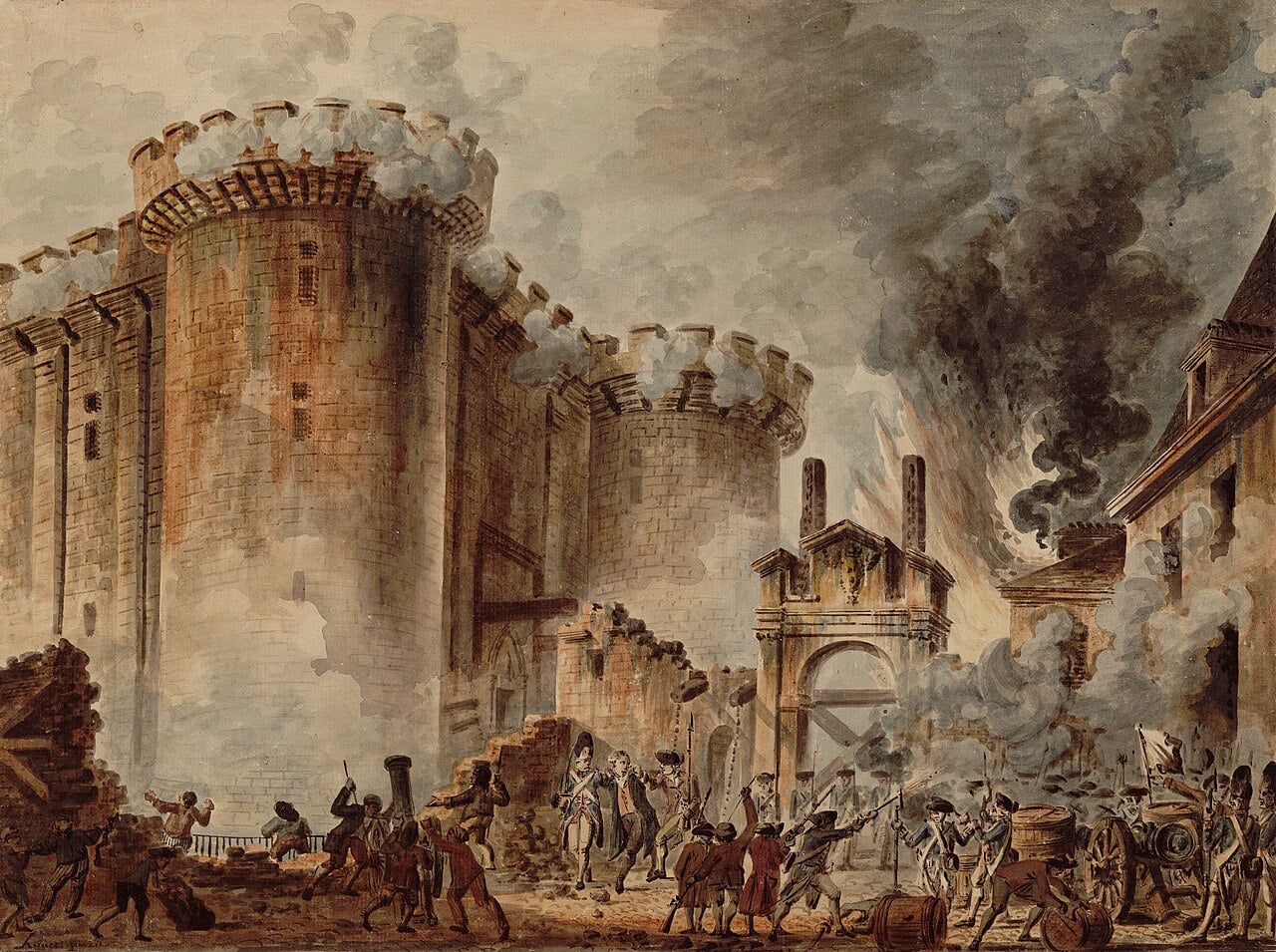painting of Storming of The Bastille by Jean-Pierre Houël