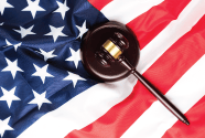 image of the united states flag and a  gavel