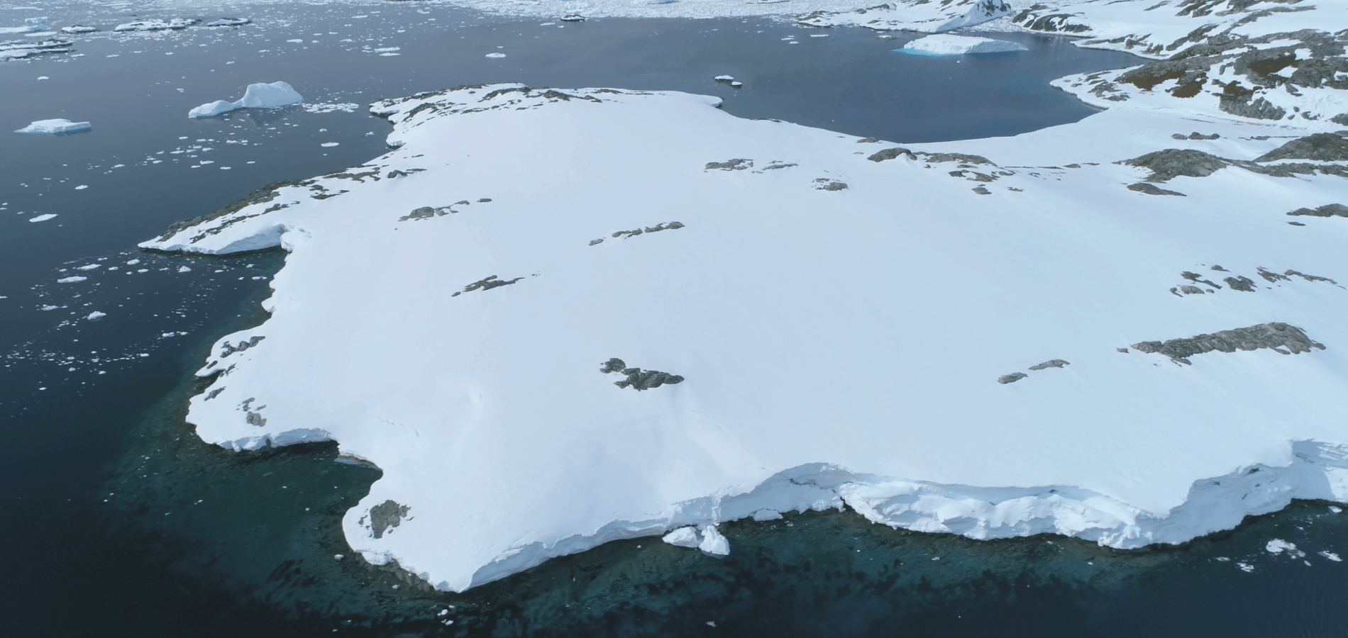 photo of snow-covered peninsula