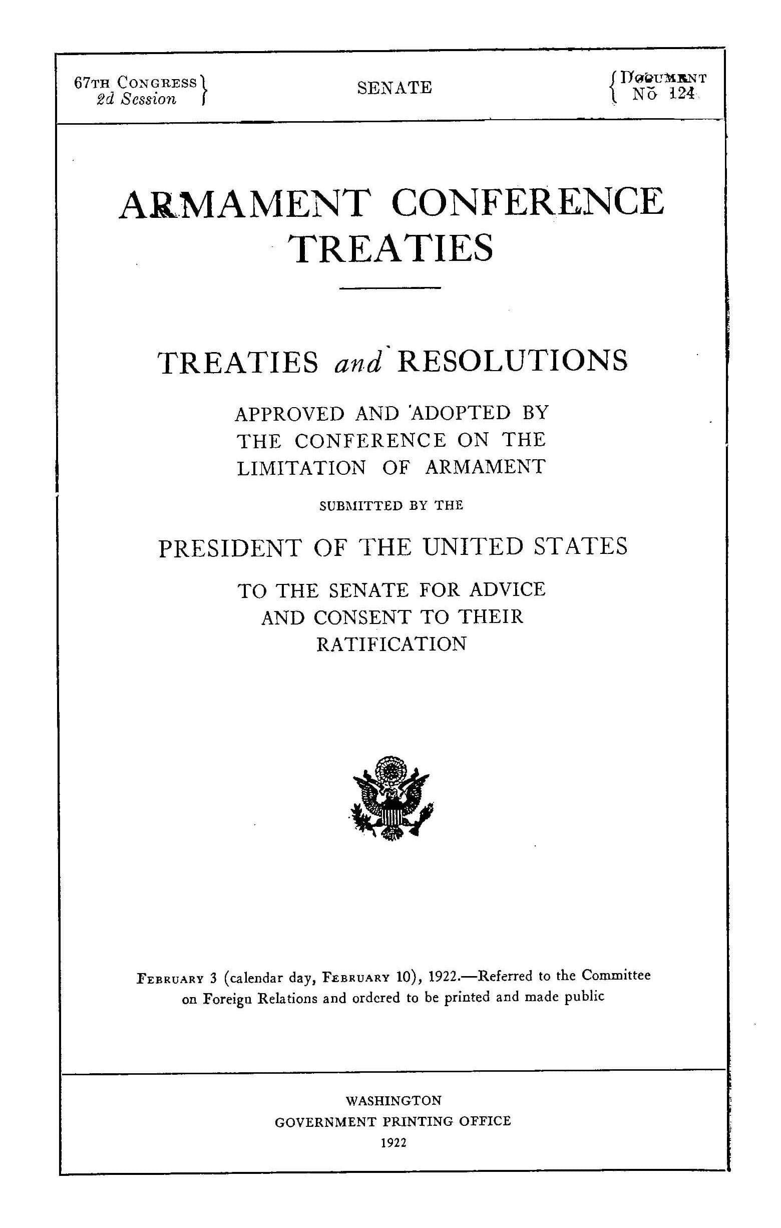 cover of Armament Conference Treaties