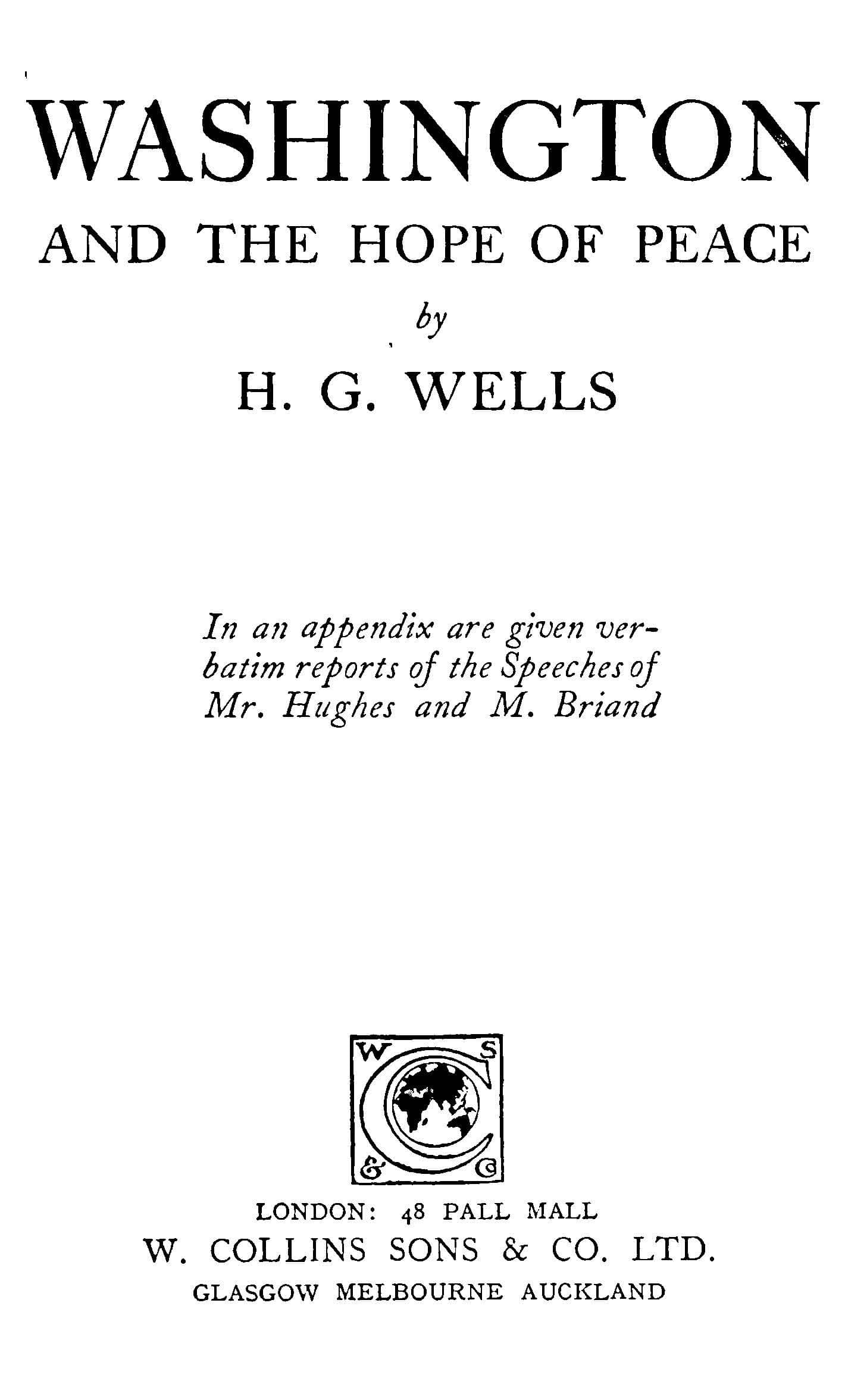 cover of Washington and the Hope of Peace