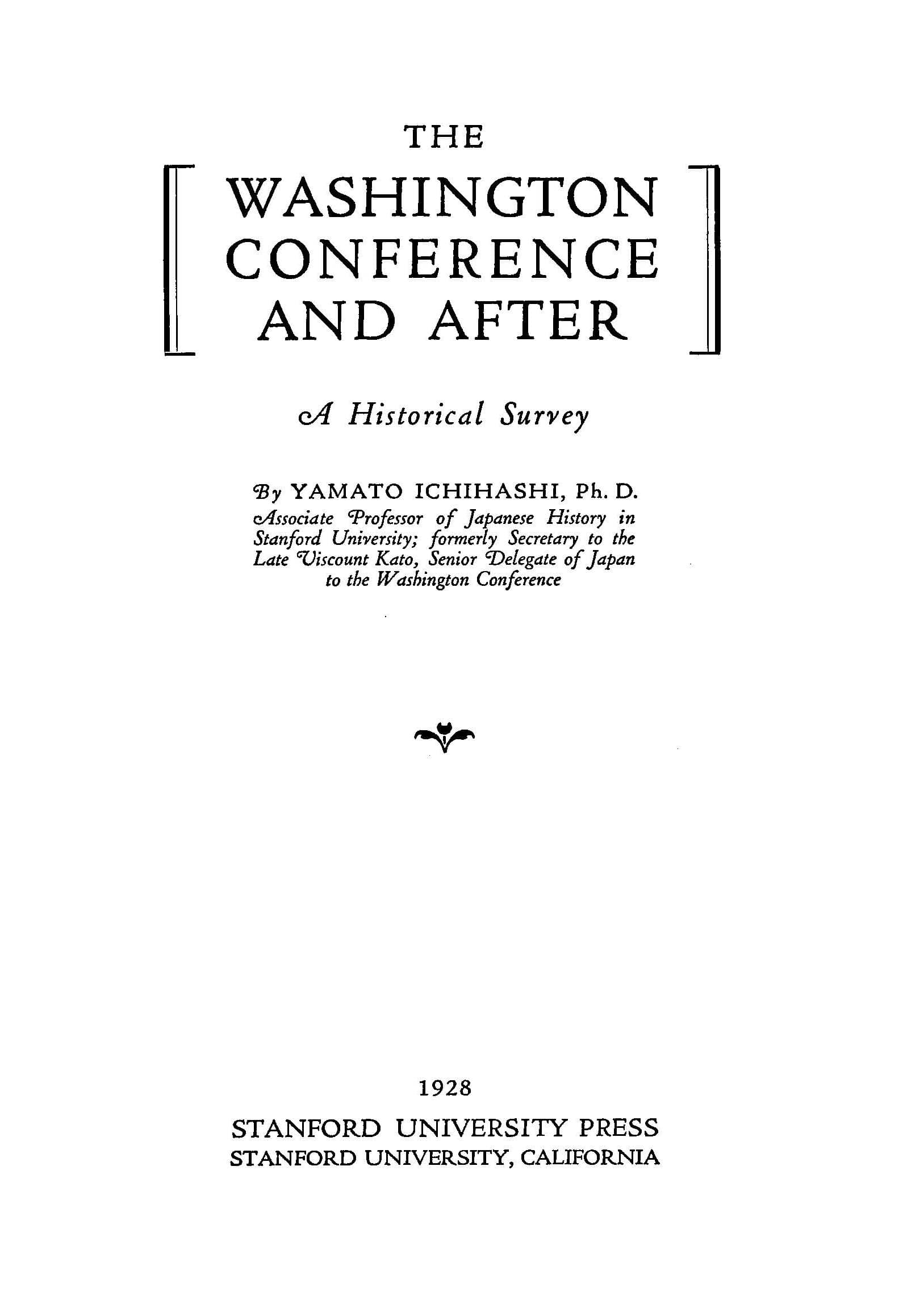 cover of Washington Conference and After