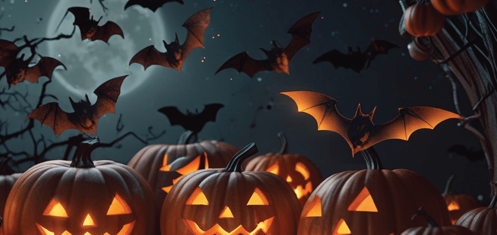 jack-o'-lanterns and bats