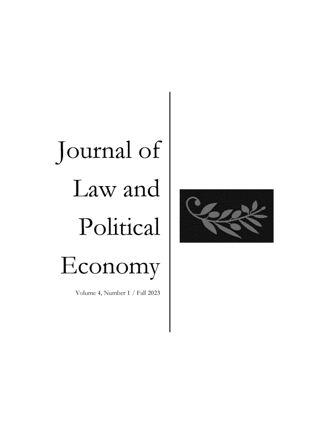 Cover of Journal of Law and Political Economy