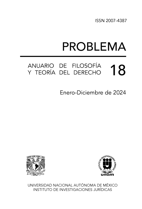 Cover of Problema. Anuario de Filosofia y Teoria del Derecho (PAFTD) 