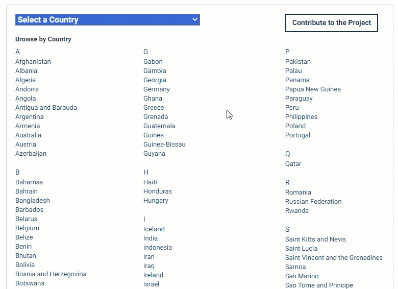 World constitutions illustrated browsing interface