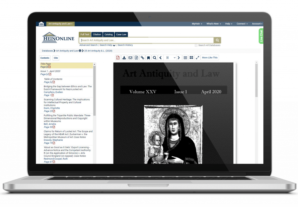 Art Antiquity and Law Laptop Screenshot