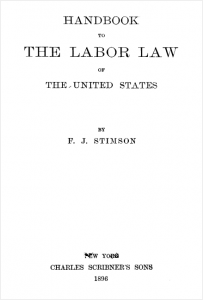 Handbook to the Labor Law of the United States cover