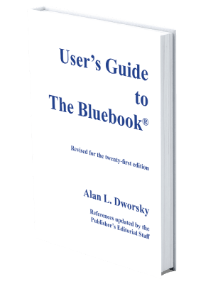 Mock up book cover of User's Guide to the Bluebook
