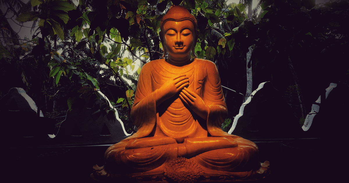 Buddha statute in a garden