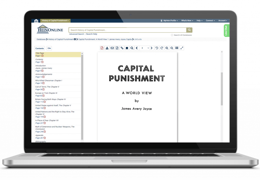 History of Capital Punishment Laptop View