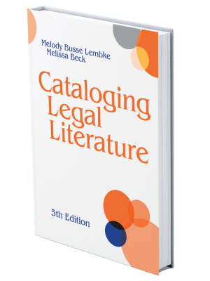 Mock up book cover of Cataloging Legal Literature, 5th edition