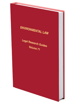 Mock up book cover of Environmental Law Legal Research Guide