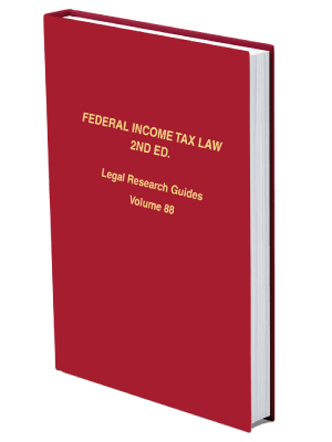 Mock up book cover of Federal Income Tax Legal Research Guide