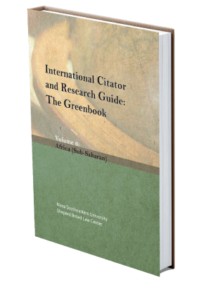 Mock up book cover of Volume 6 of International Citator and Research Guide: The Greenbook
