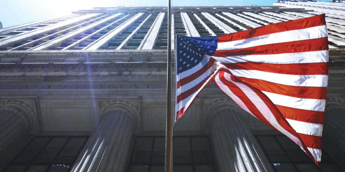 US Flag at a State Building