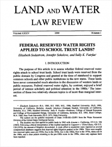 image of Land and water Law Review article