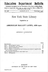 cover of American Ballot Laws, 1888-1910 by Arthur C. Ludington