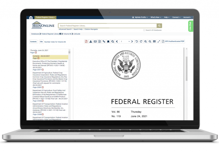 Federal Register Library - HeinOnline