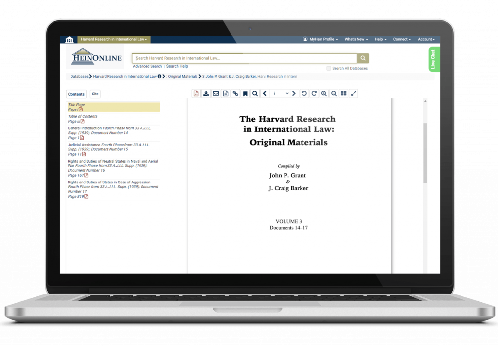Harvard Research in International Law interface