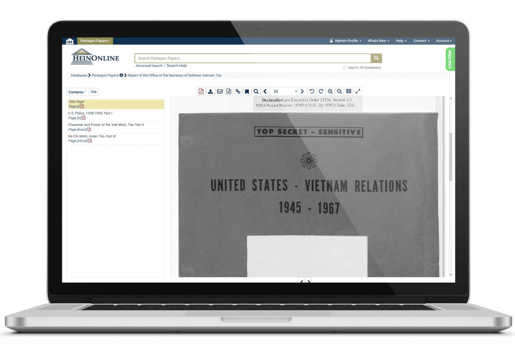 US - Vietnam Relations Documents on a laptop