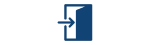 icon of an arrow pointing in a doorway